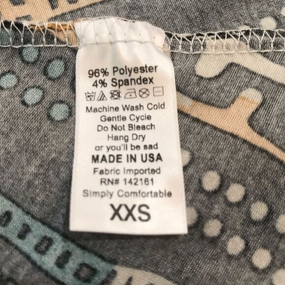 LuLaRoe Carly High Low Abstract Print Dress Fall Sz XXS NWT New - Picture 13 of 16